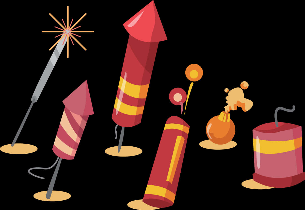 Assorted Diwali Firecrackers Illustration