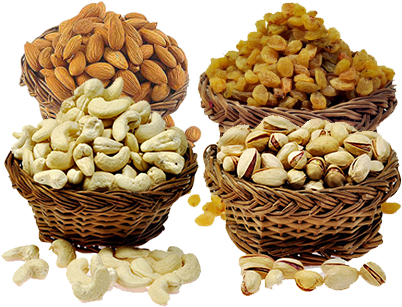 Assorted Dry Fruitsin Baskets