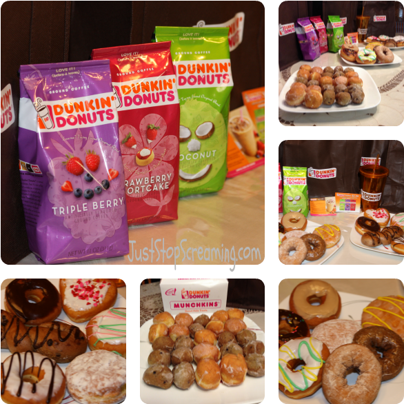 Assorted Dunkin Donuts Products Collage