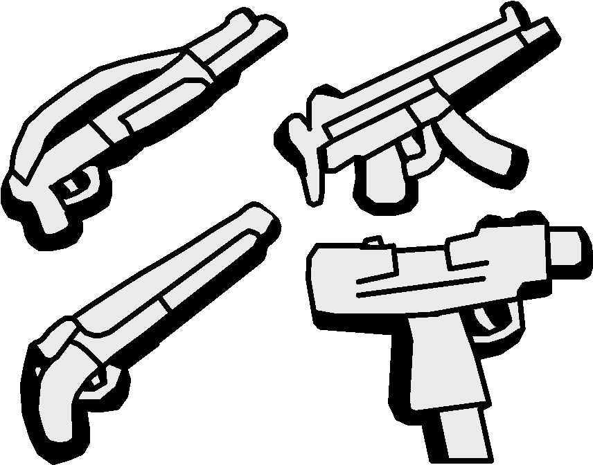 Assorted Firearms Vector Illustration