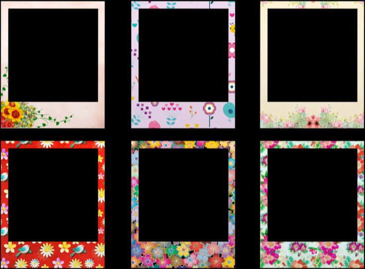 Assorted Floral Polaroid Frames