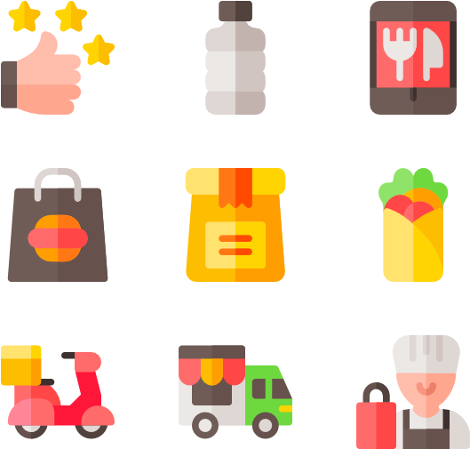 Assorted Food Delivery Icons