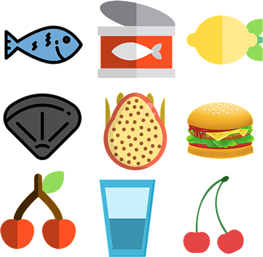 Assorted Food Icons Set