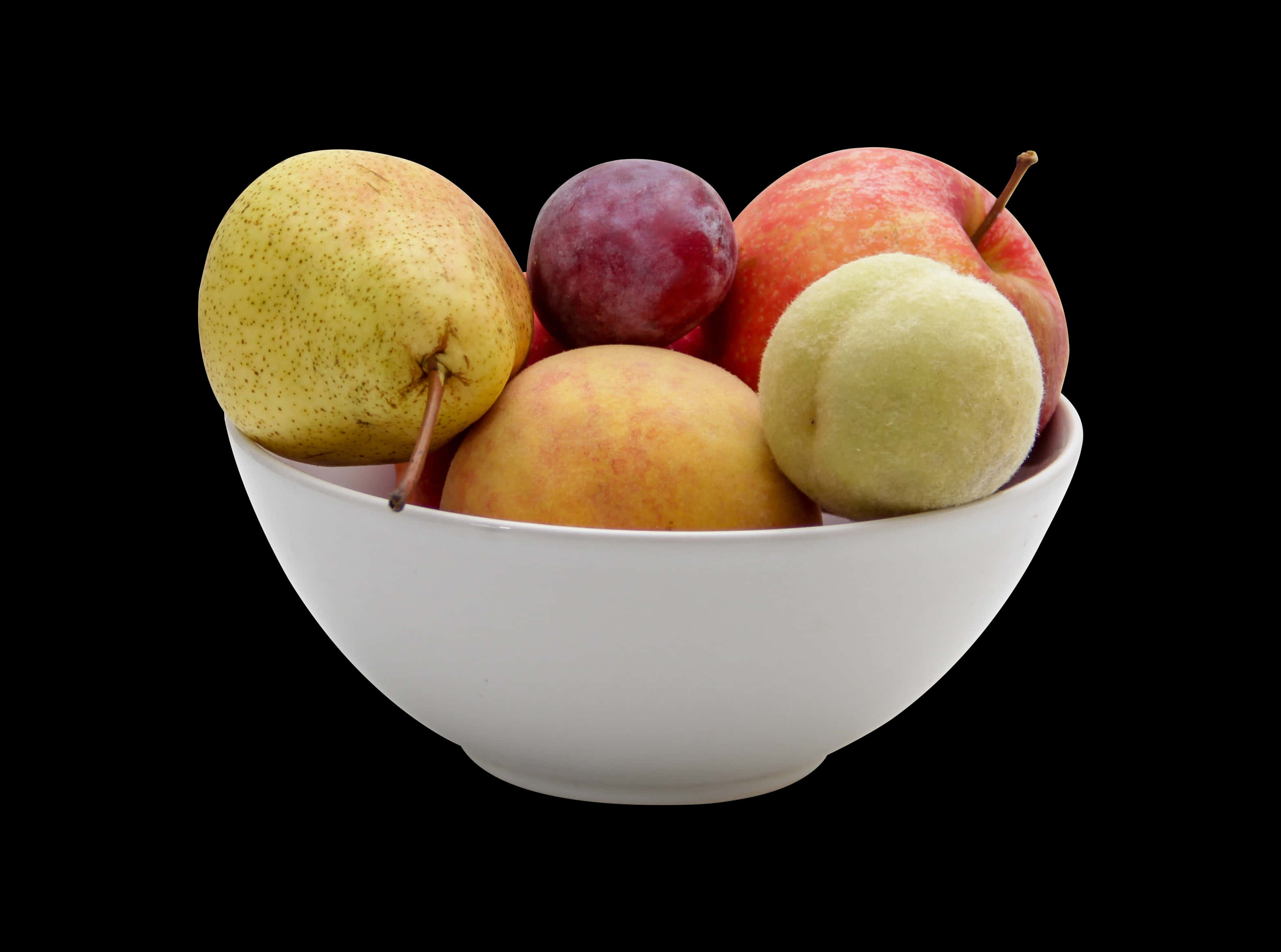 Assorted Fruit Bowl Black Background