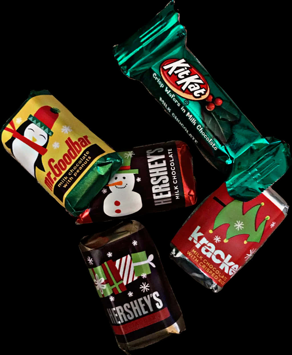 Assorted Holiday Chocolate Candy Wrappers