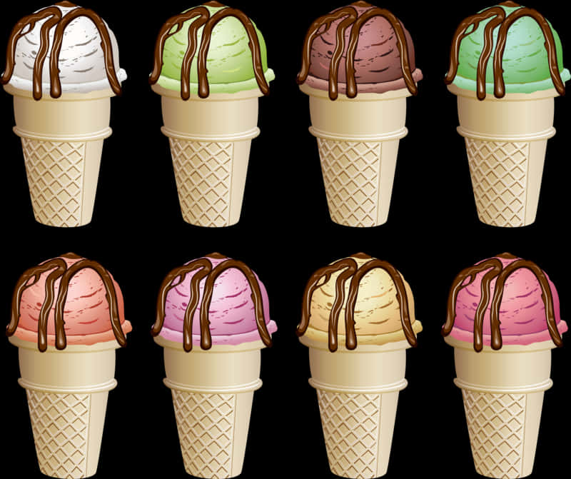 Assorted Ice Cream Cones Clipart