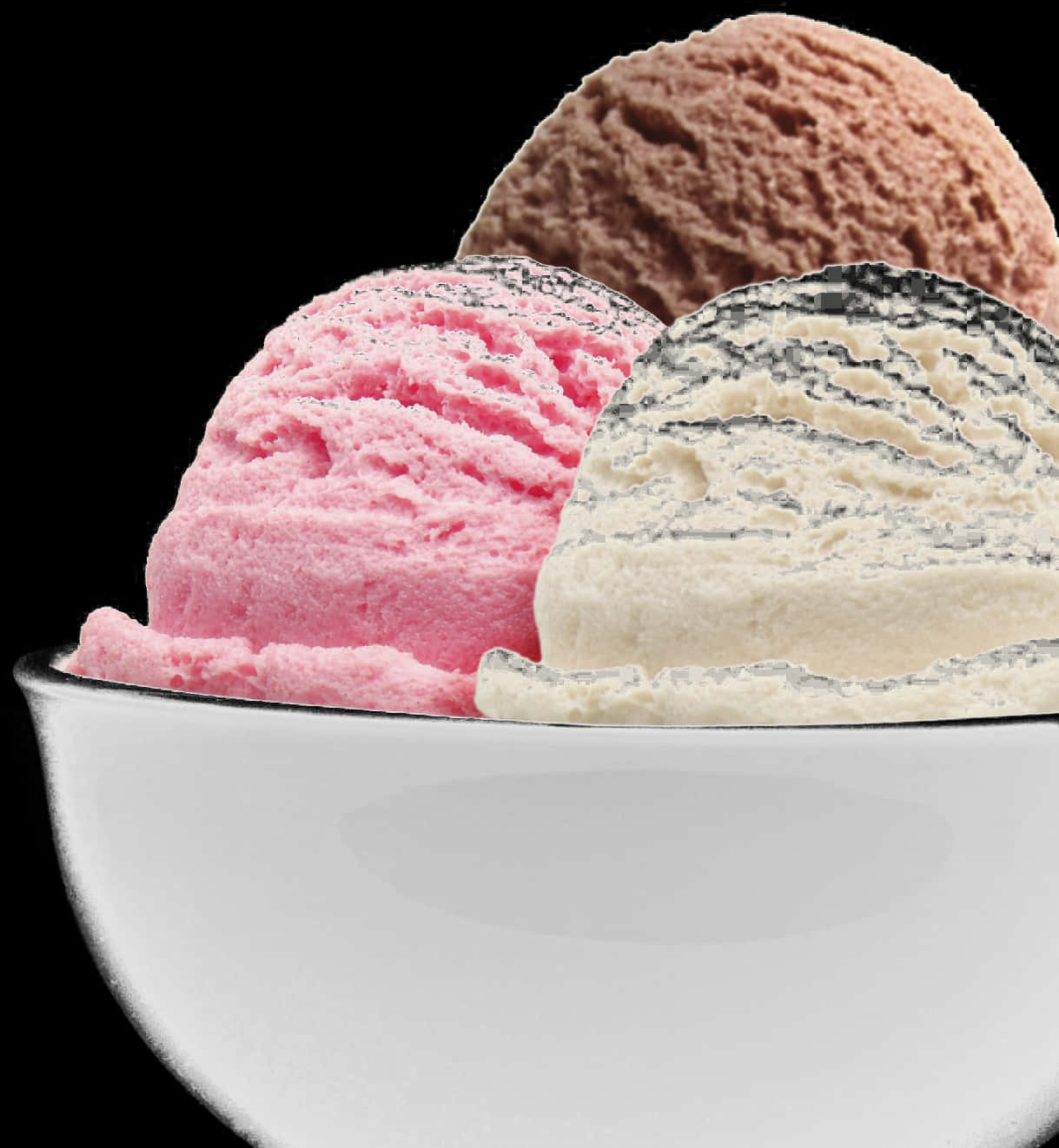 Assorted Ice Cream Scoopsin Bowl