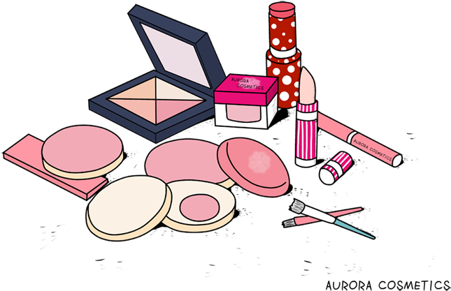 Assorted Makeup Products Illustration