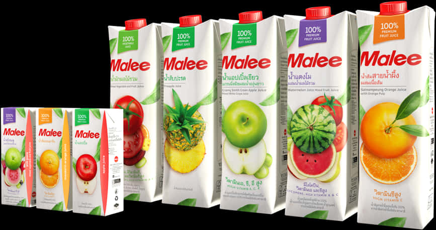 Assorted Malee Fruit Juices Packaging