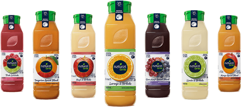 Assorted Natural One Juice Bottles