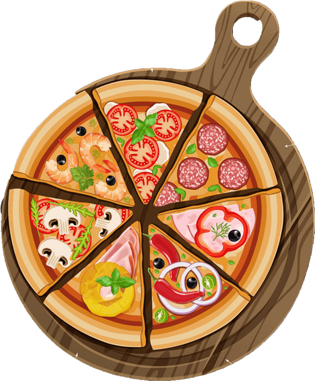 Assorted Pizza Slices Clipart