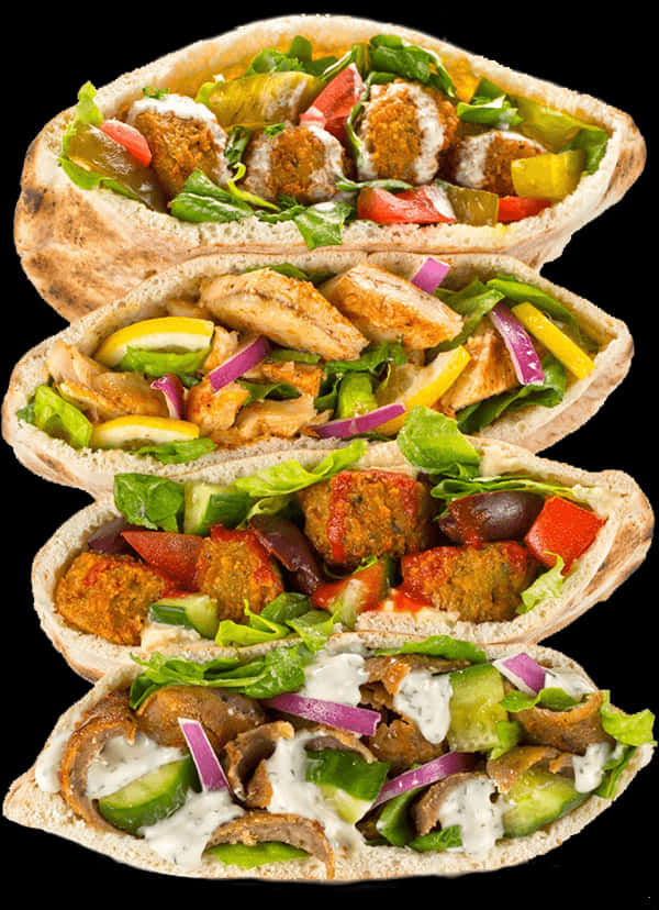 Assorted Shawarma Pita Sandwiches