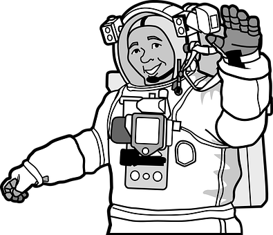 Astronaut Cartoon Waving Hello