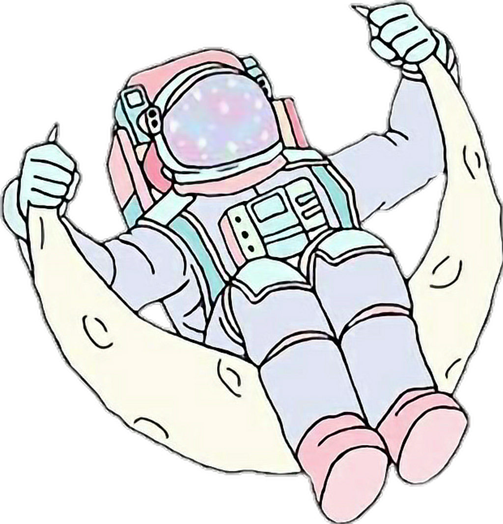 Astronaut Flexing Muscles Cartoon