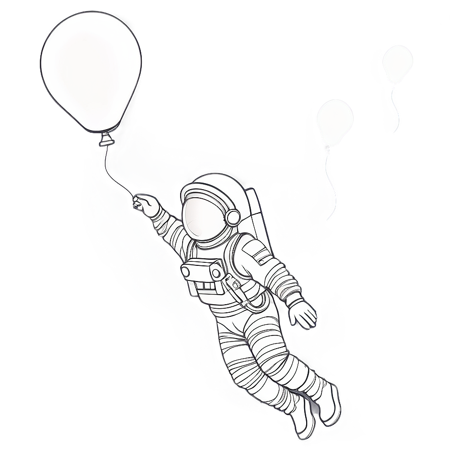 Astronaut Floating With Balloons Png Ngr80