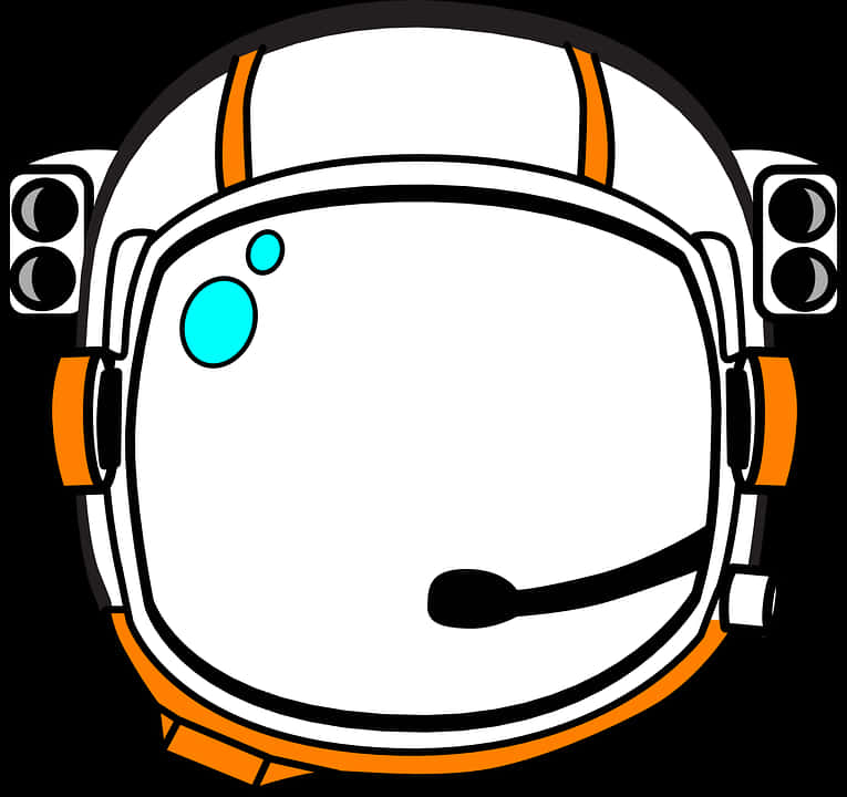 Astronaut Helmet Cartoon Illustration