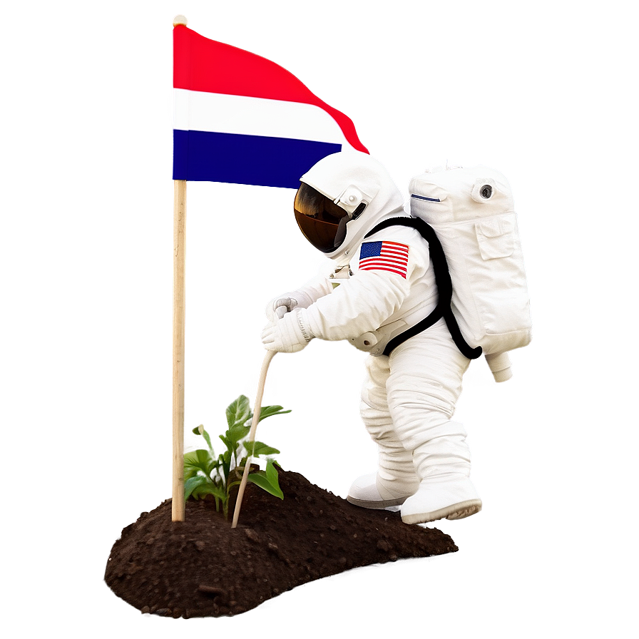 Astronaut Planting Flag Png Vyy44