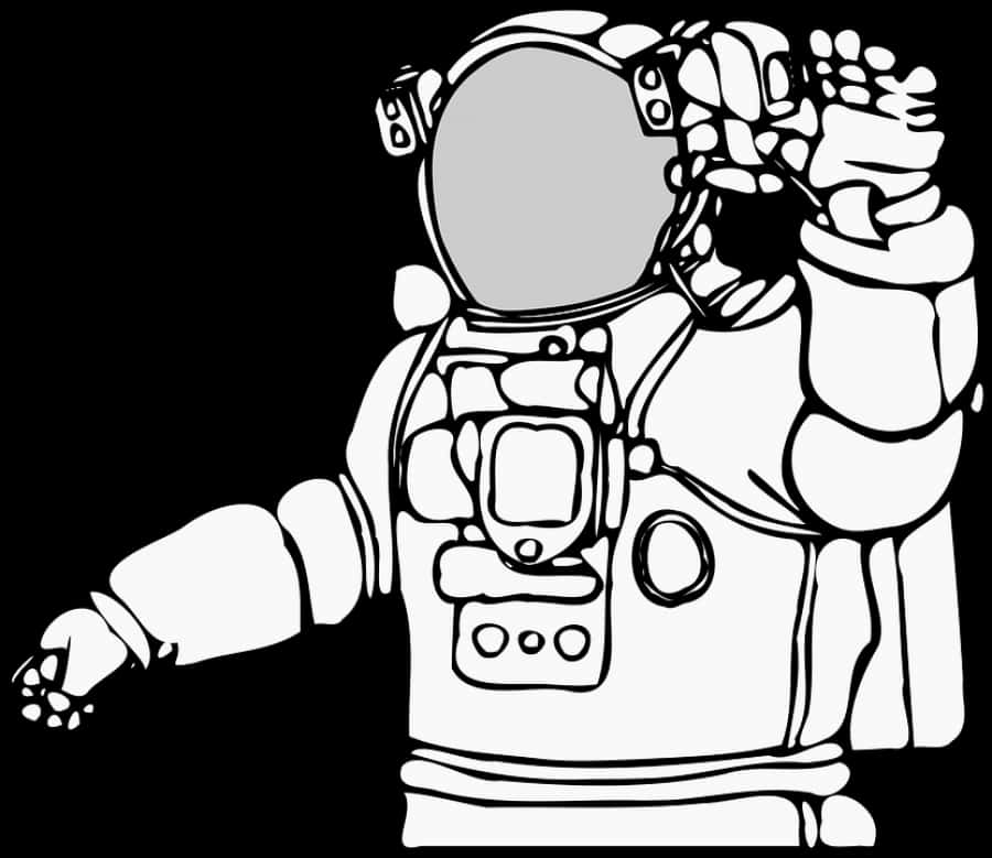 Astronaut Salute Vector Illustration