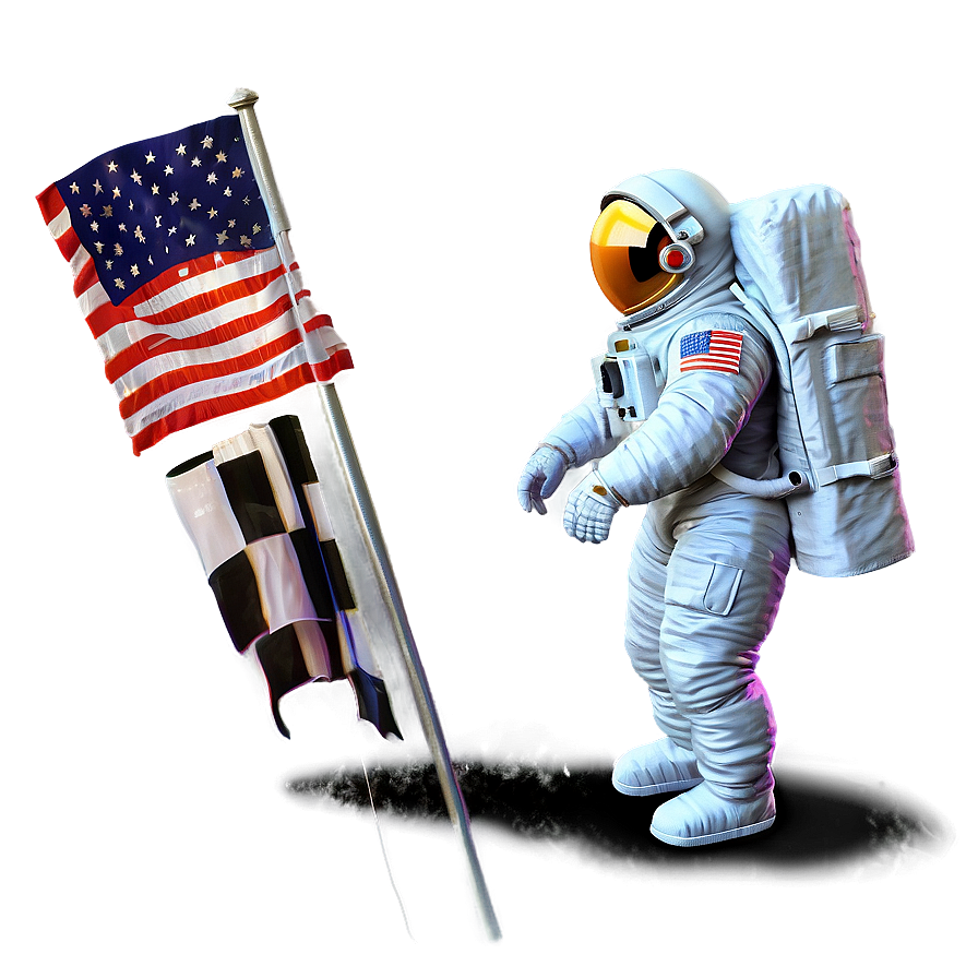 Astronaut With Flag Png 77