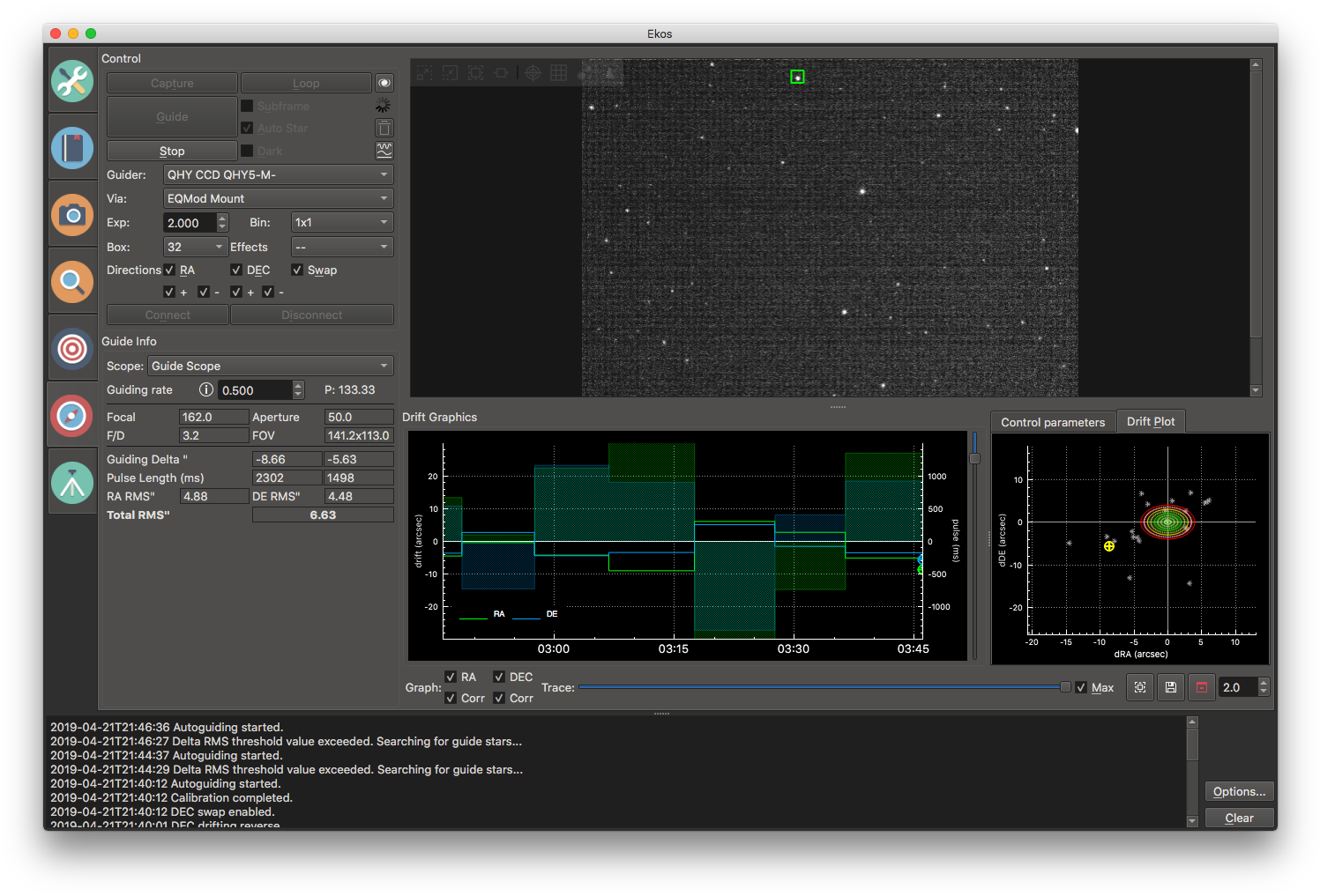 Astronomy Software Interface Screenshot