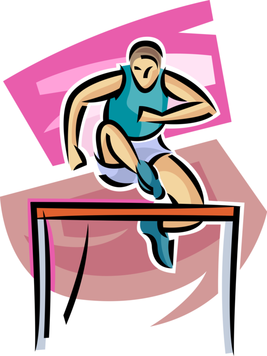 Athlete Hurdling Competition