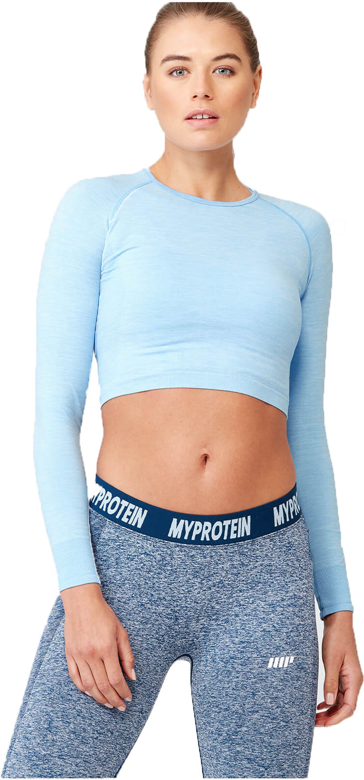 Athletic Womanin Blue Crop Top