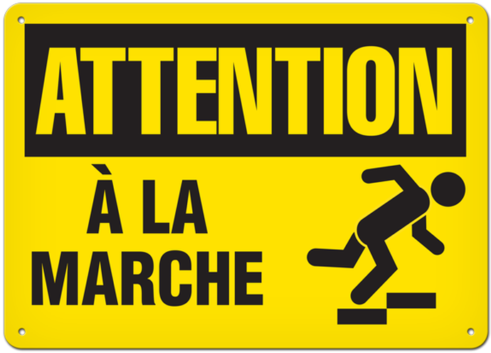 Attention Watch Your Step Sign