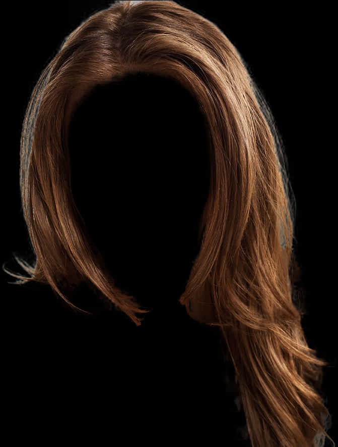 Auburn Hair Silhouetteon Black Background