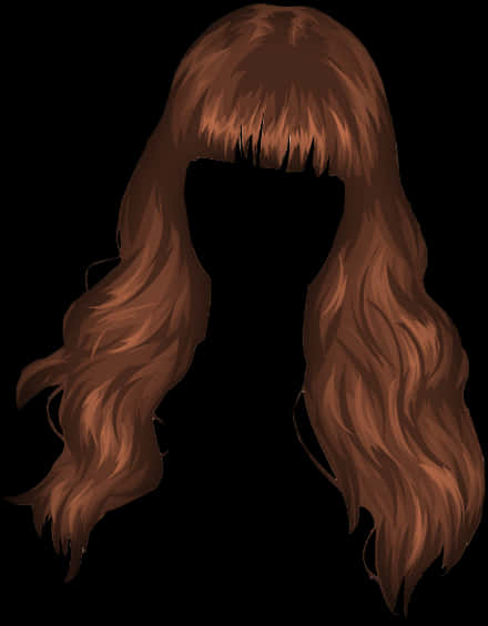 Auburn Wavy Hairstyle Illustration