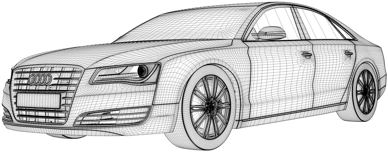 Audi Sedan3 D Wireframe Model