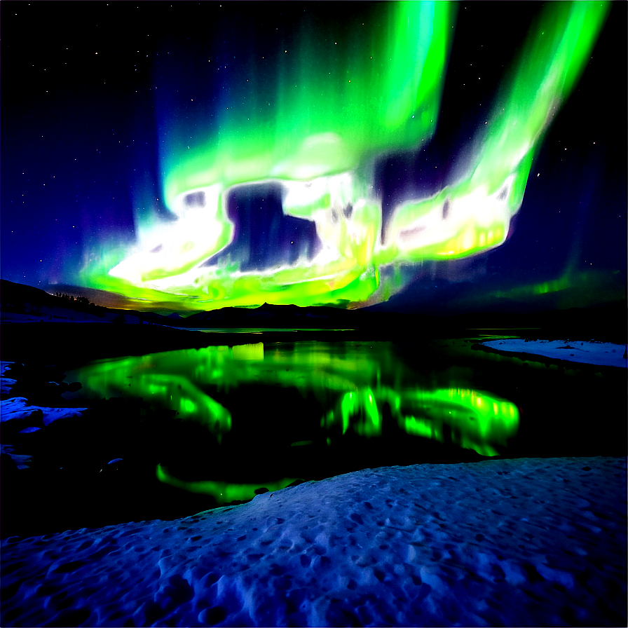 Aurora Borealis Over Snowfield Png 06242024