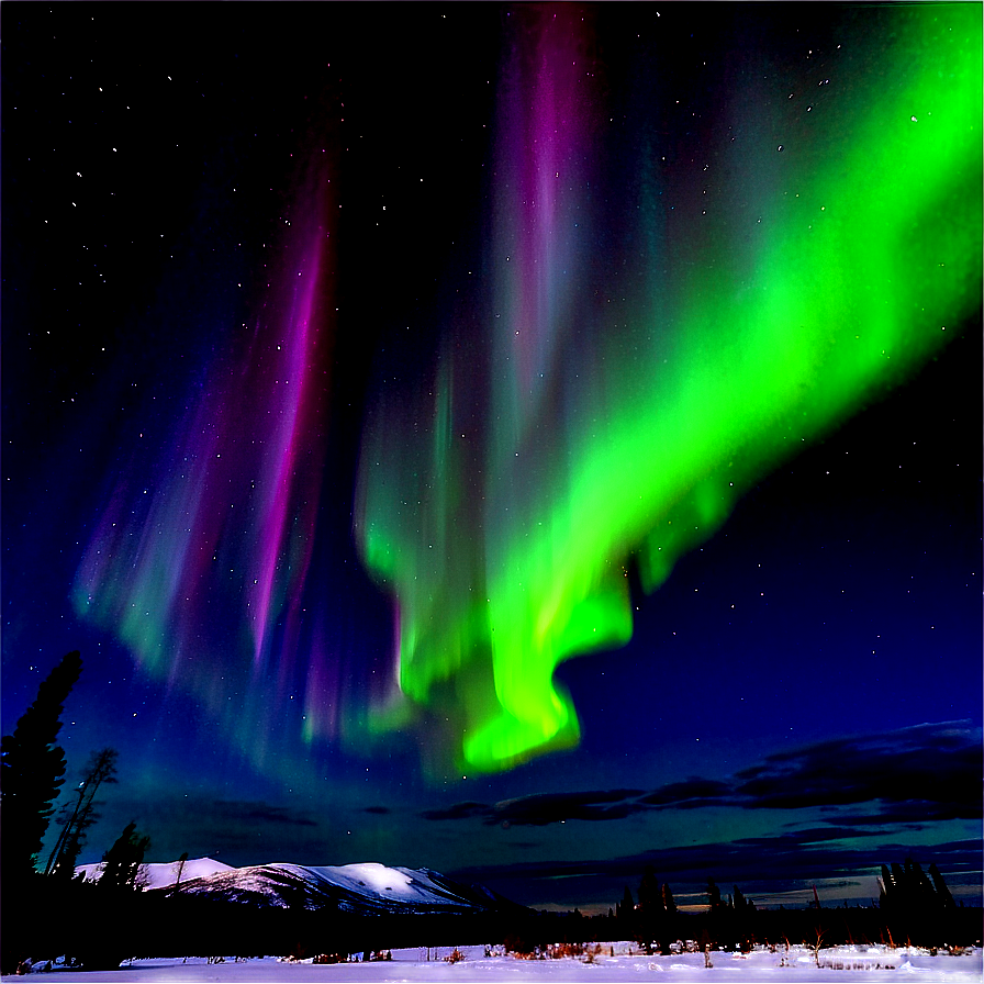 Aurora Borealis Over Tundra Png Ulb74