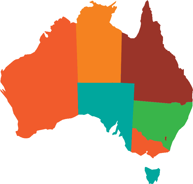 Australia Color Coded Map