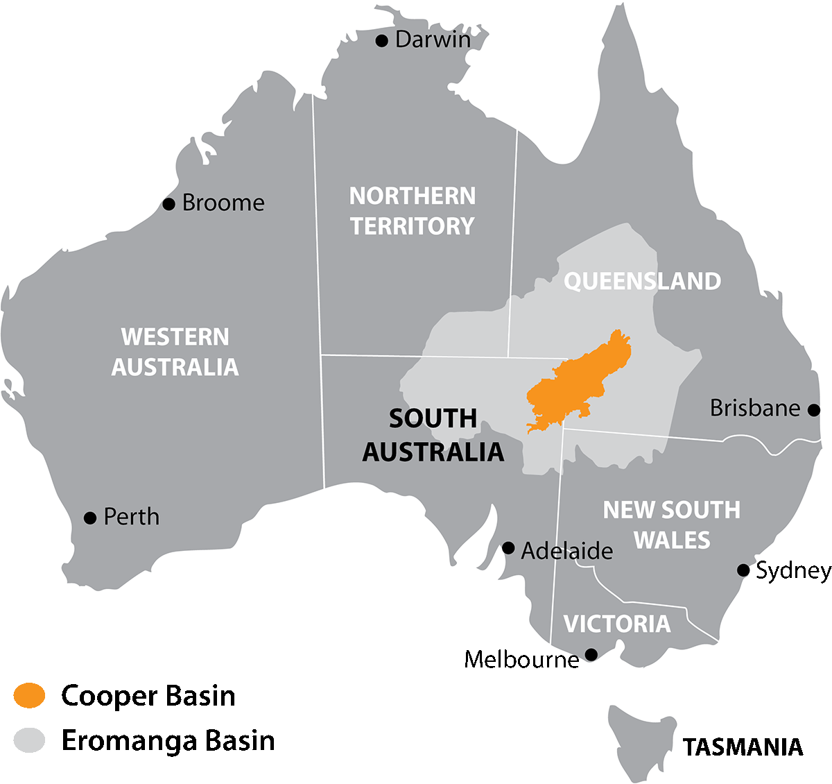 Australia Cooper Eromanga Basins Map