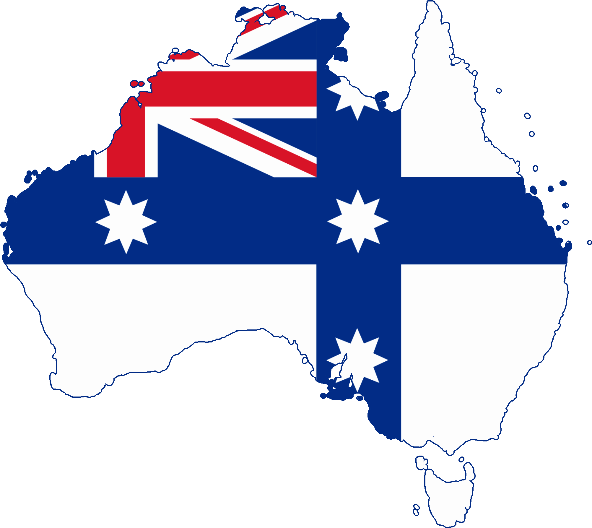 Australia Flag Map Graphic