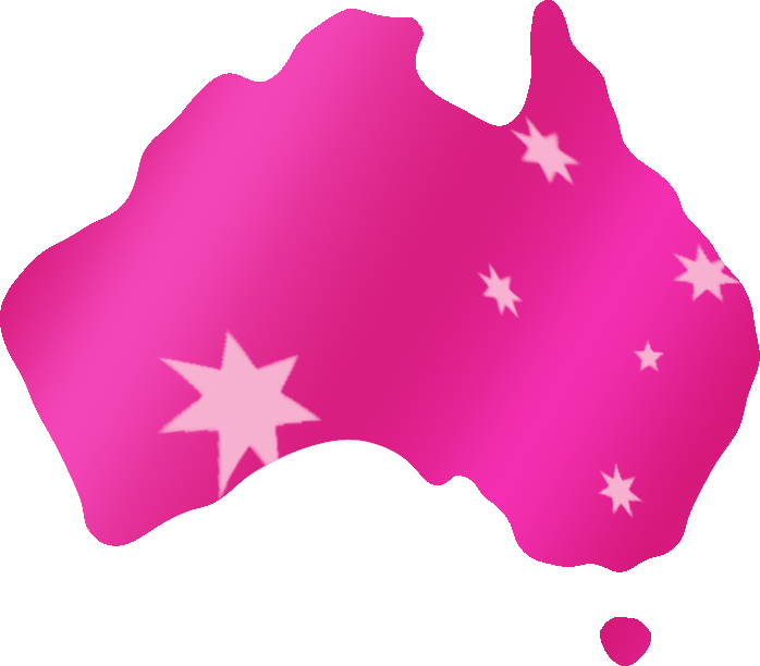 Australia Map Pink Stylized