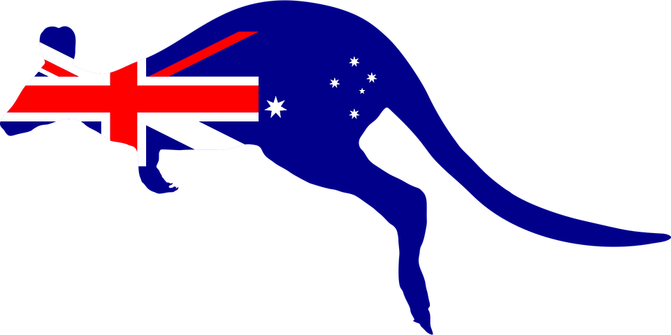 Australian Flag Kangaroo Silhouette