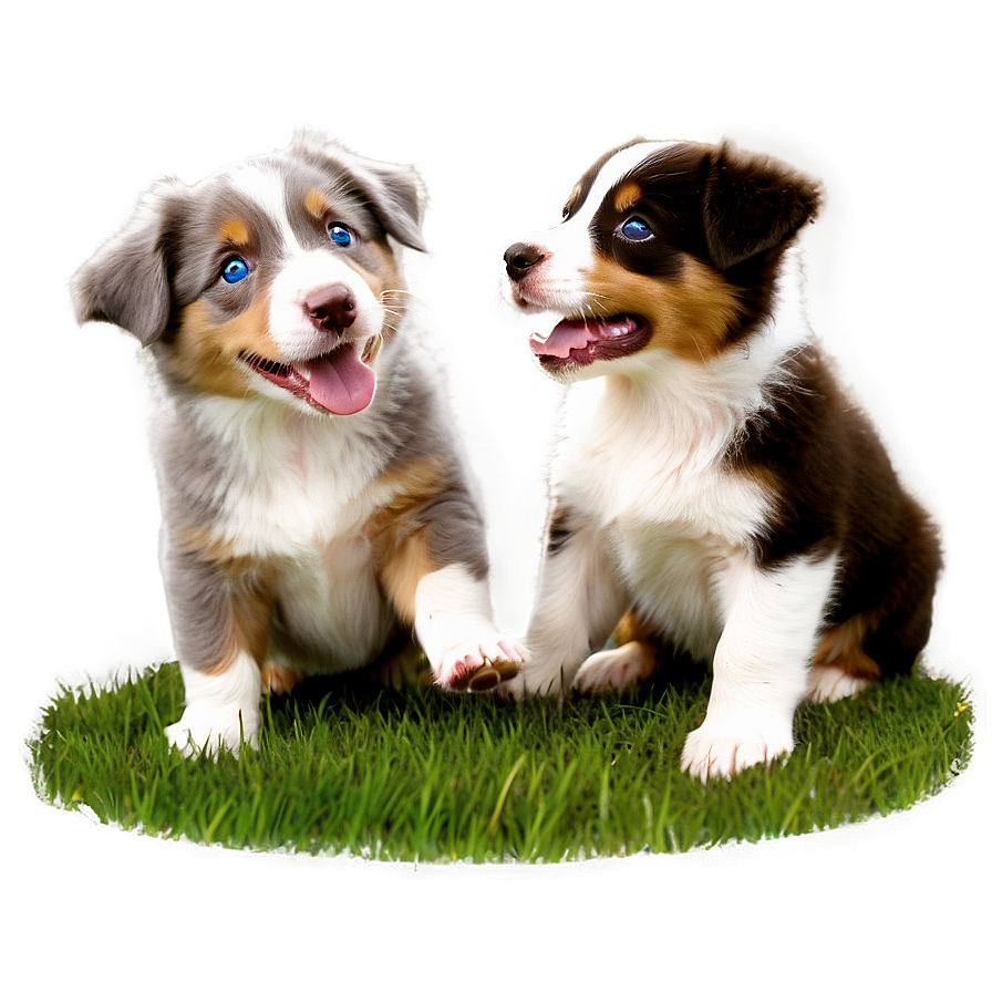 Australian Shepherd Puppies Playing Png 46