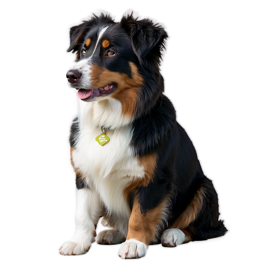 Australian Shepherd Sitting Png Enl78