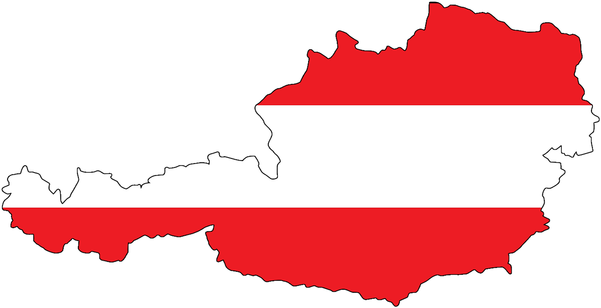Austria Flag Map Outline