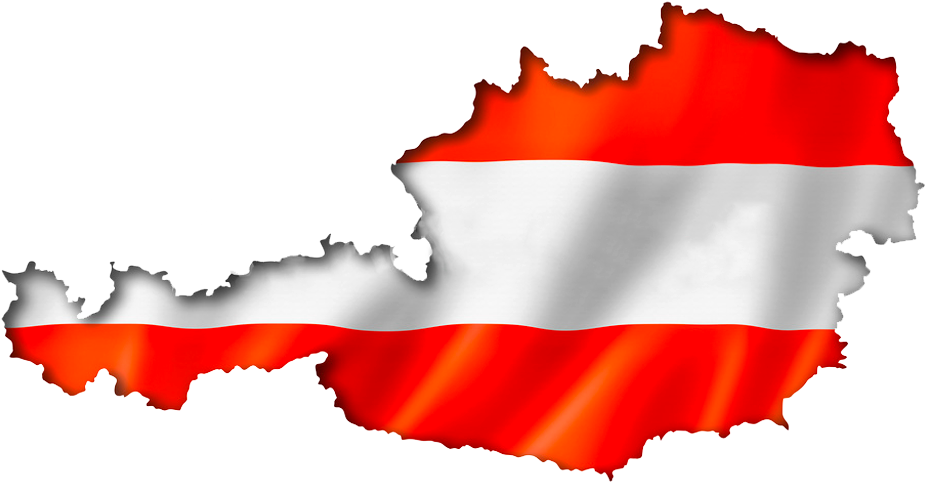 Austrian Flag Map Silhouette
