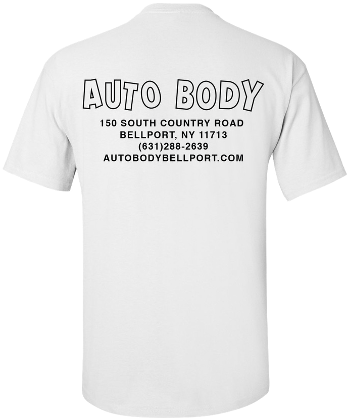 Auto Body Shop Branded T Shirt Back