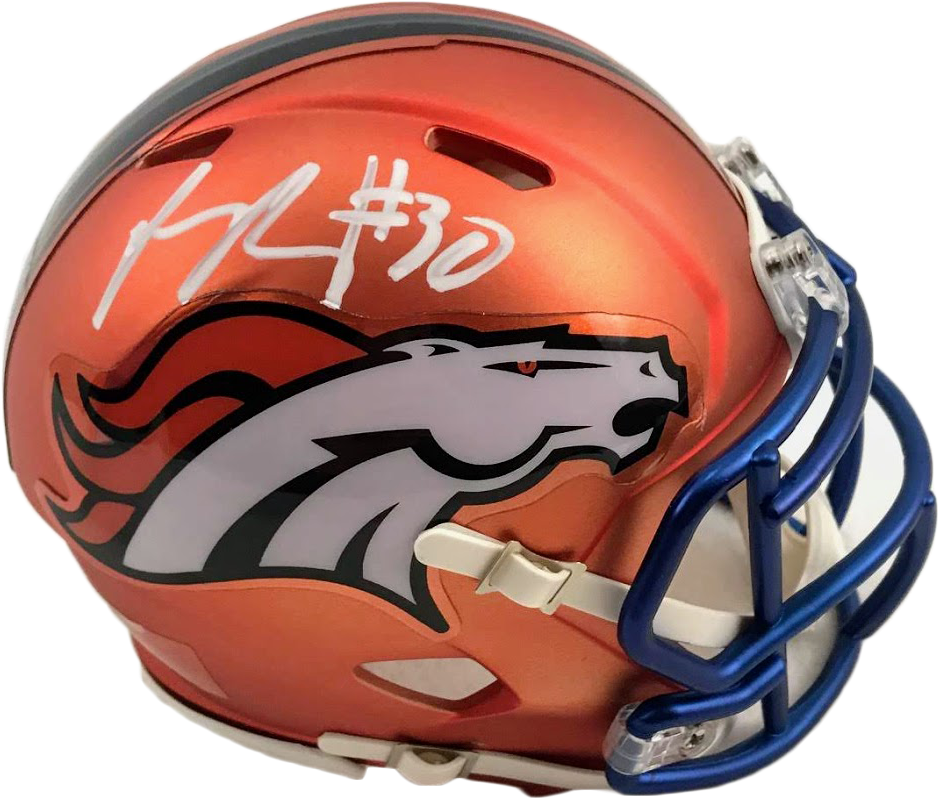 Autographed Denver Football Helmet