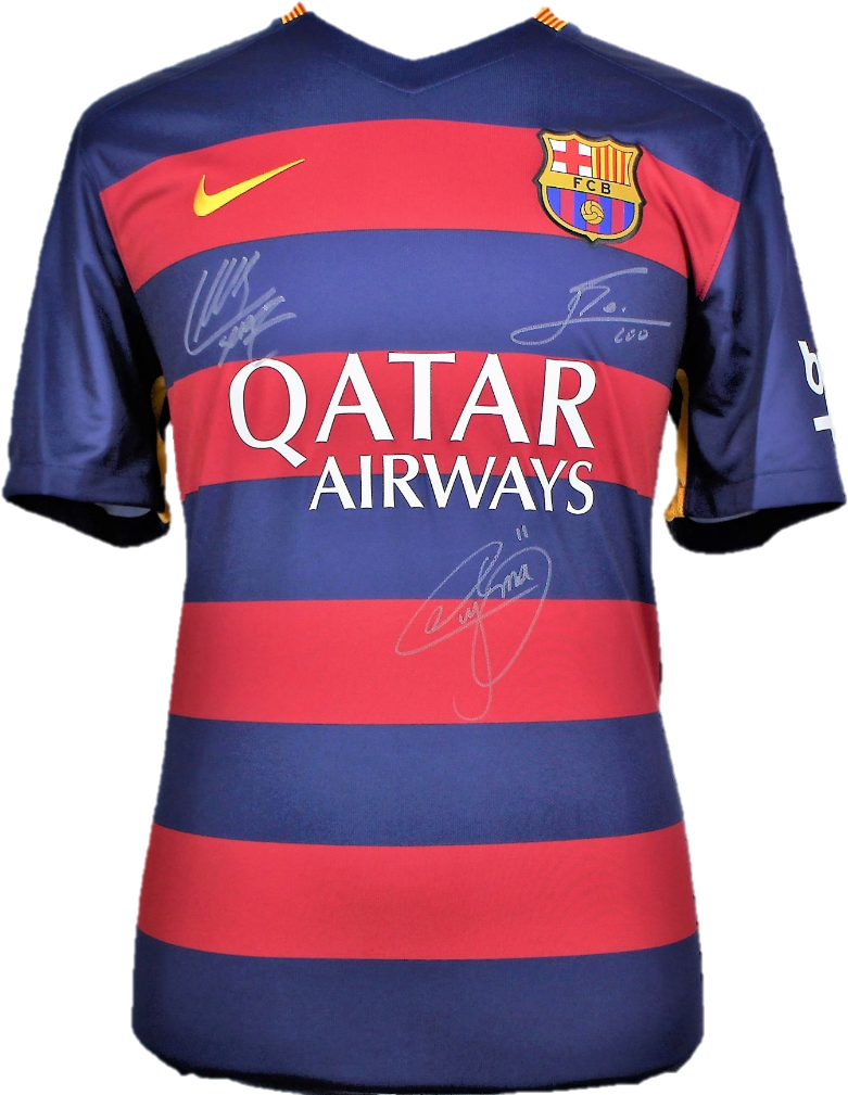 Autographed F C Barcelona Jersey Qatar Airways