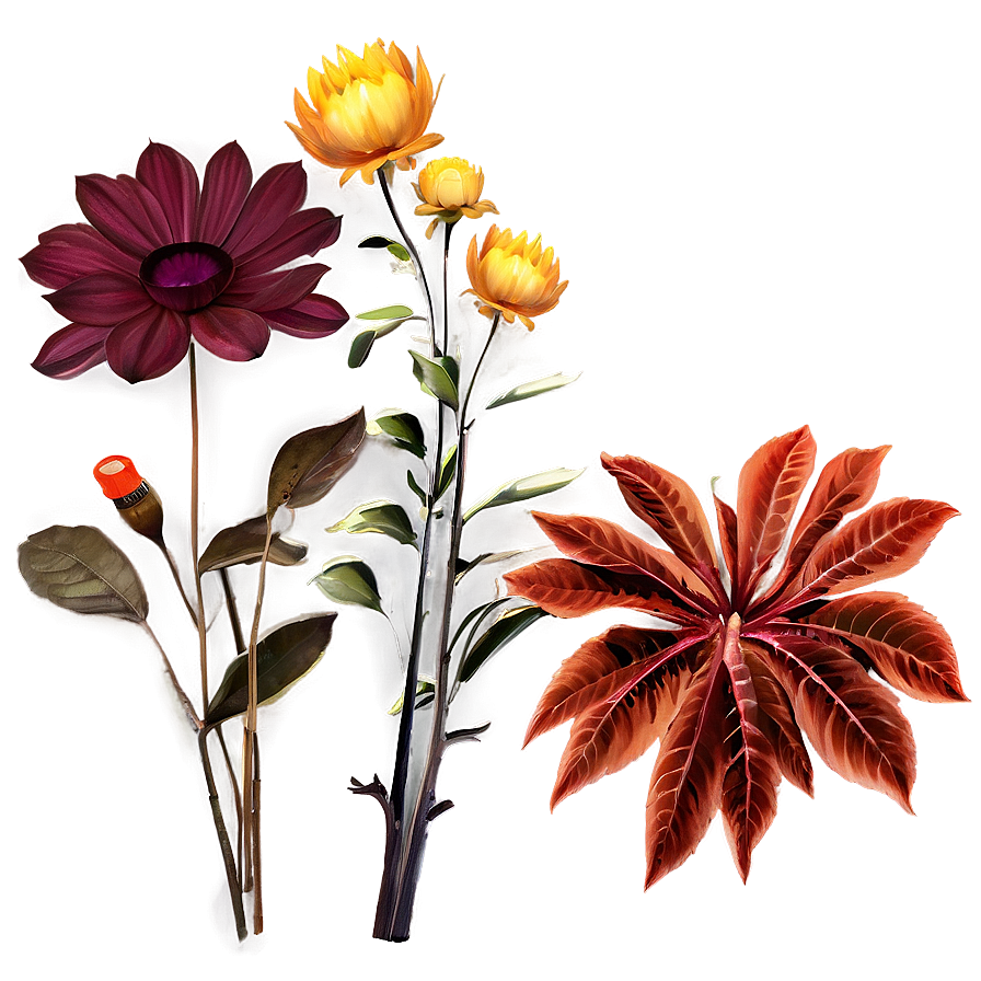 Autumn Essence Flowers Png Erm24