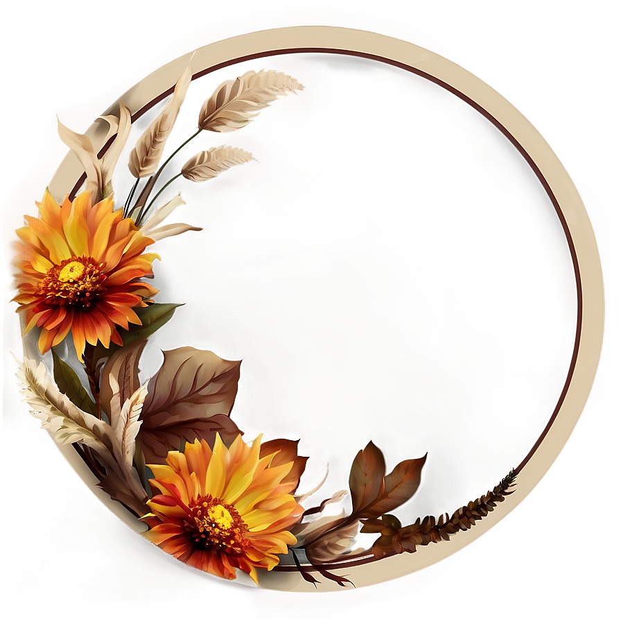 Autumn Flower Circle Png Lsd