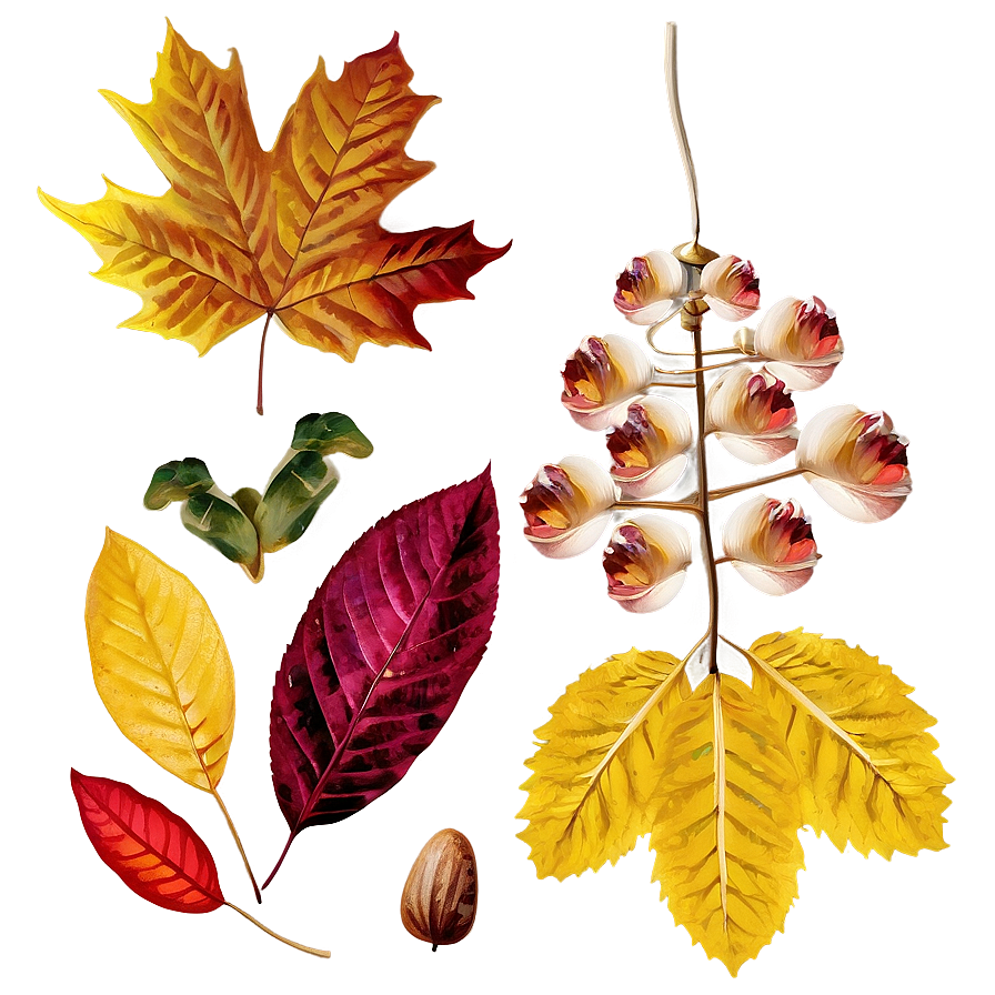 Autumn Leaves And Flowers Png 04292024