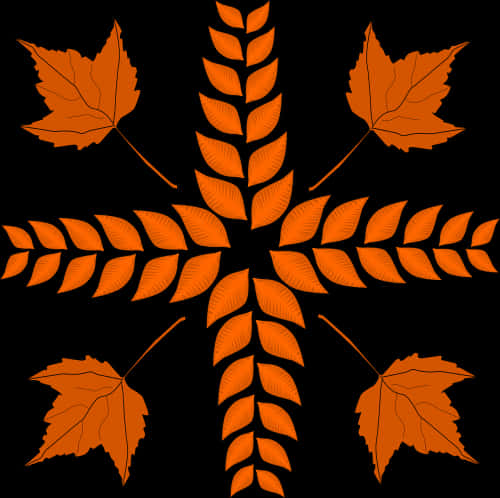 Autumn Leaves Symmetrical Pattern