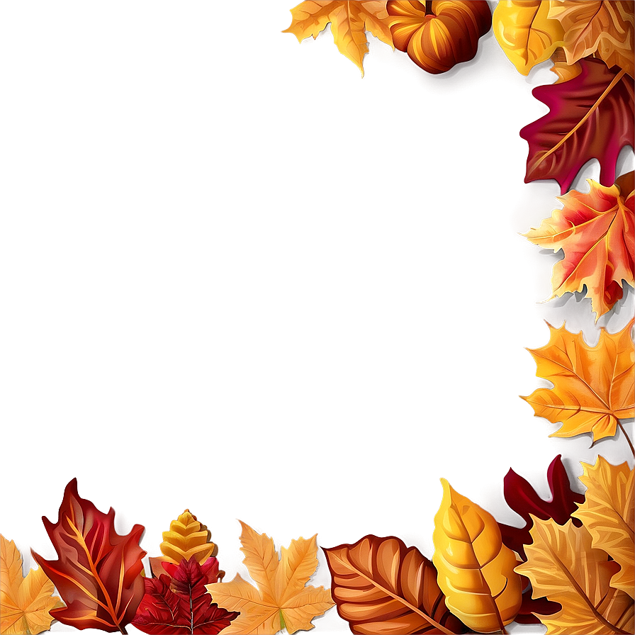 Autumn Leaves Thanksgiving Border Png 06202024