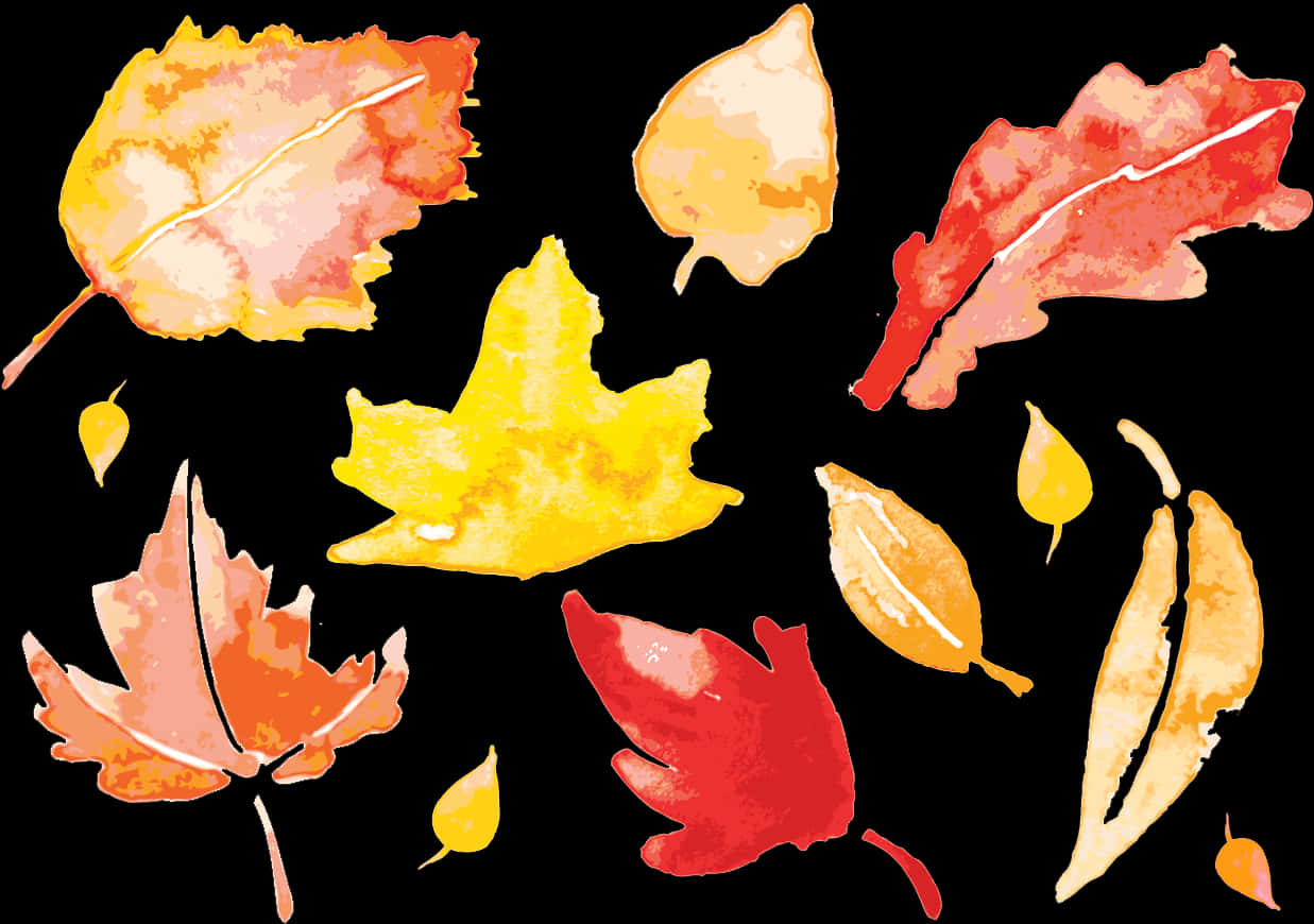 Autumn Leaves Watercolor Illustration